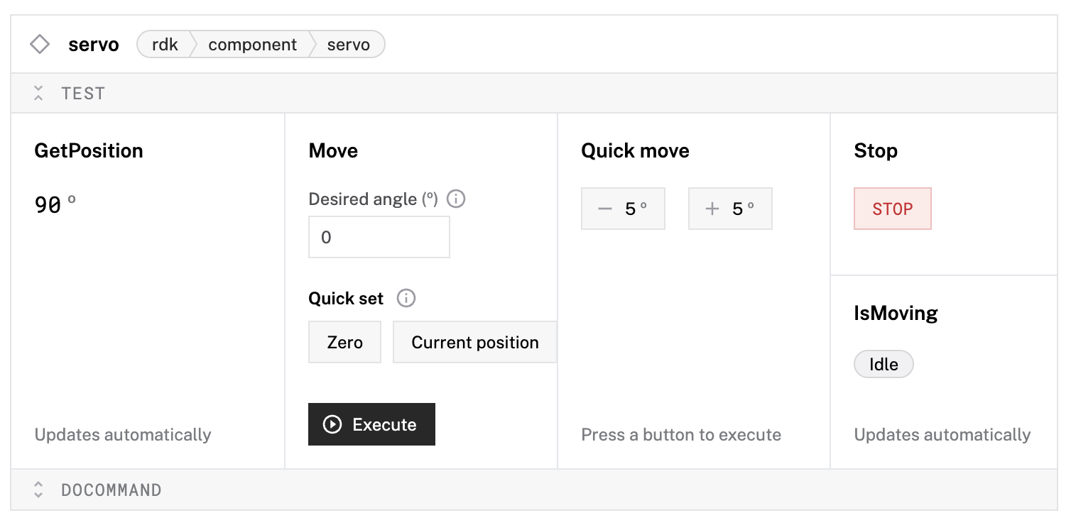 The servo component in the test panel